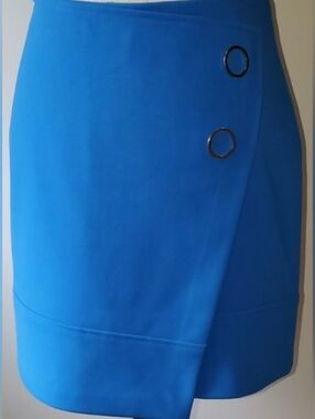 H&M Blue Mini Skirt with Metal Accents